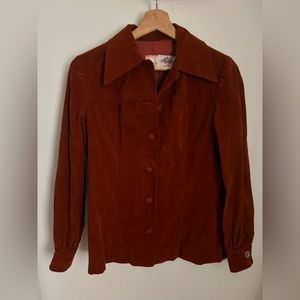 Rust microsuede 70’s shacket